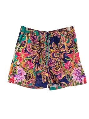Johnny Was Floral Paisley Swim Trunks Multicolor Size Small